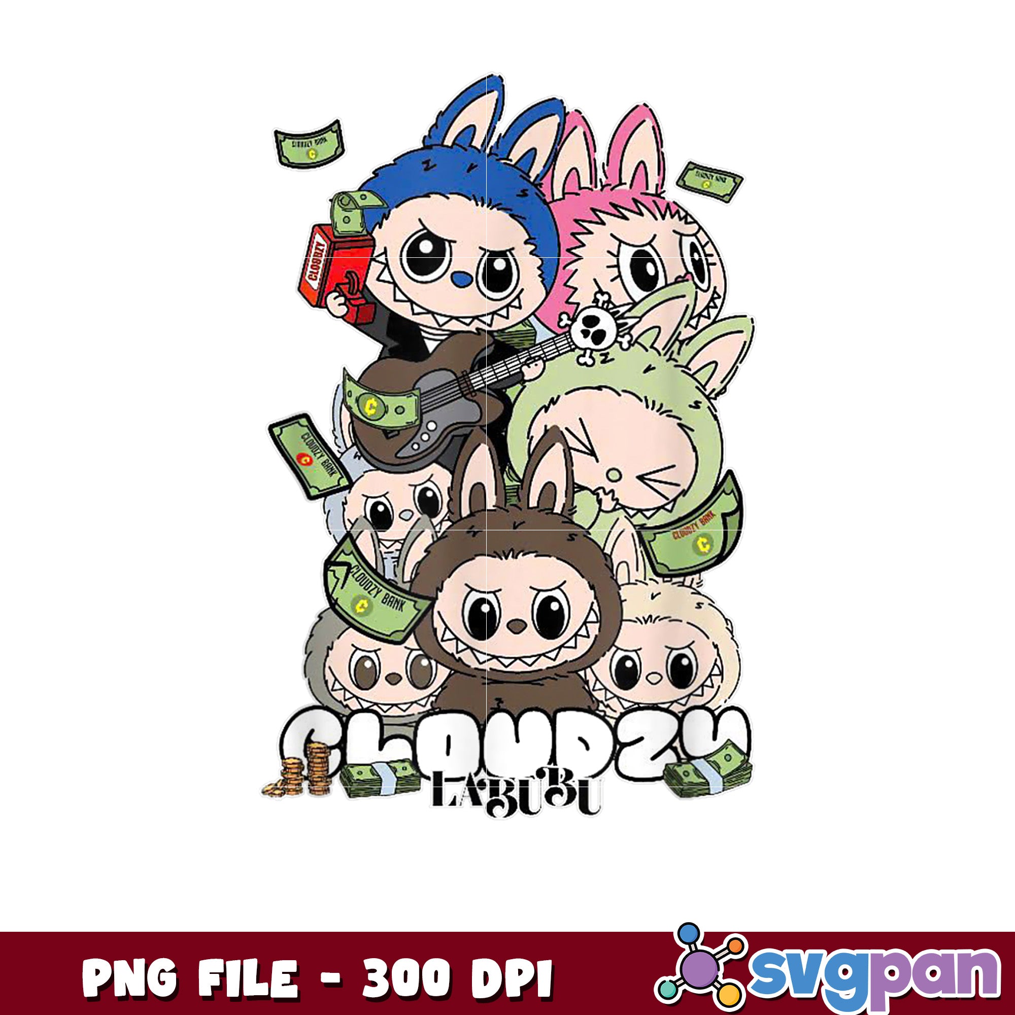 Cloudzy Labubu PNG, Labubu Characters Designs – svgpan