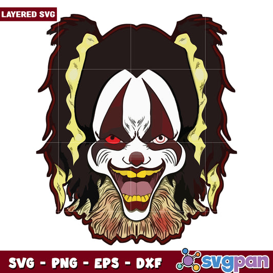 Clown freaking scary design svg, funny halloween svg, halloween fall svg
