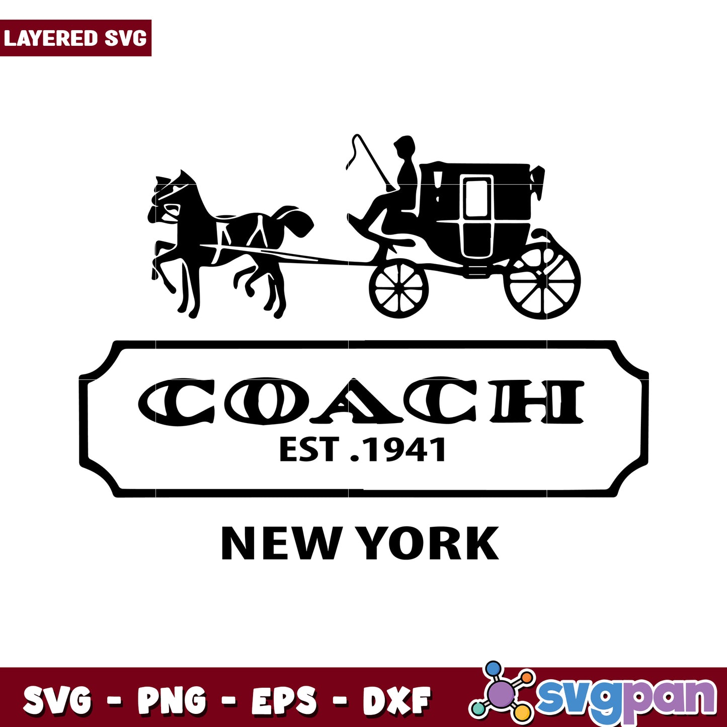 Coach New York logo vector design, high quality layered SVG file