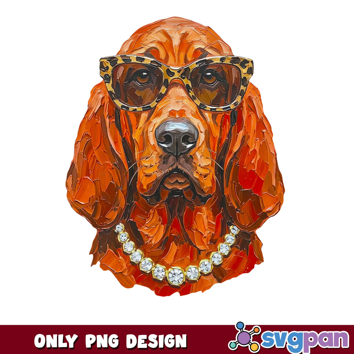 Cocker Spaniel With Glasses PNG, Funny Dog PNG, Dog Lover PNG