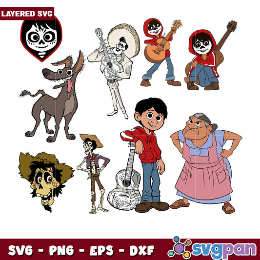 Coco Movie SVG Bundle Layered
