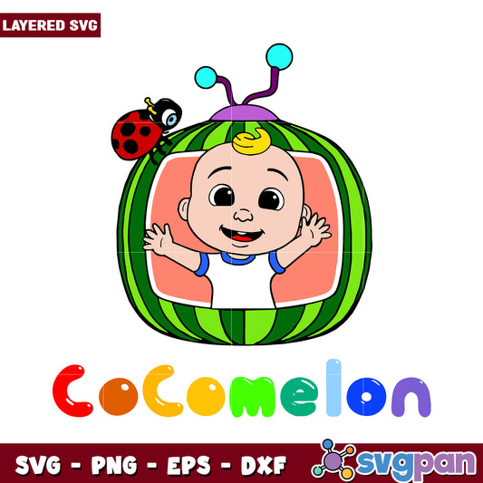 Cocomelon layered SVG design for fun crafting projects, perfect for kids