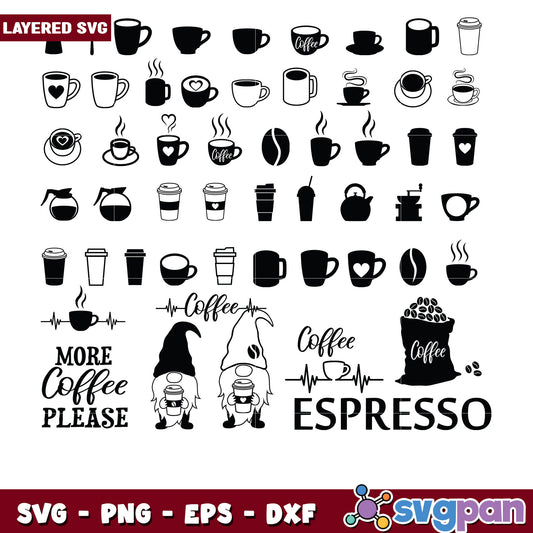 Coffee SVG Bundle Layered Designs