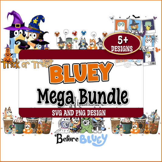 Coffee halloween bluey svg bundle