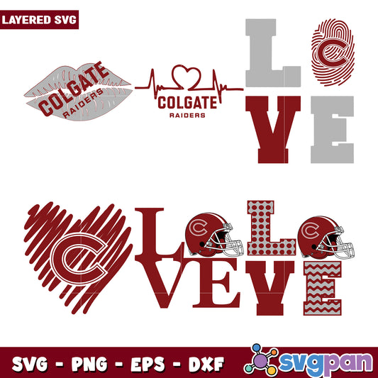 Colgate Raiders Love Bundle SVG Design Pack