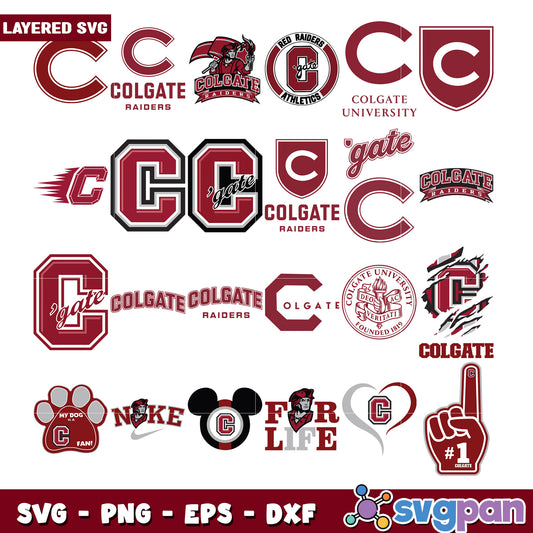 Colgate Raiders SVG Bundle 15 Designs