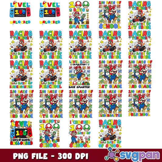 Colorful 100 Days of School Bundle PNG Design