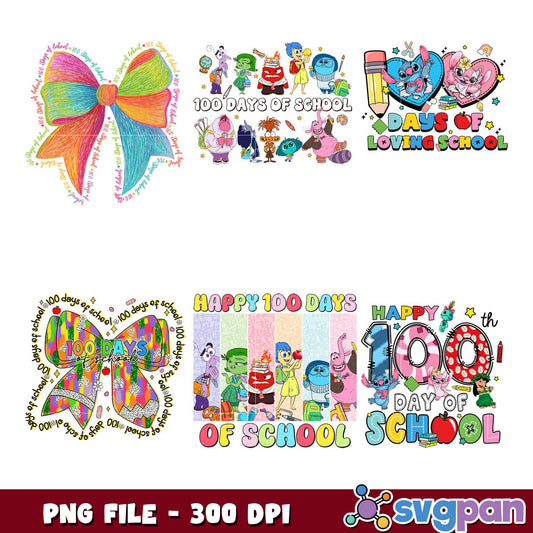 Colorful 100 Days of School Bundle PNG Files