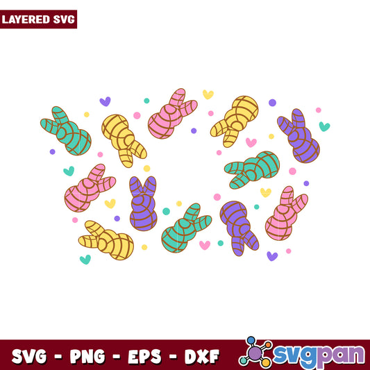 Colorful Bunny Pattern SVG Design, Perfect for Craft Projects