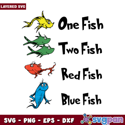 Colorful Fish SVG Design, Perfect for Crafts and Decorations