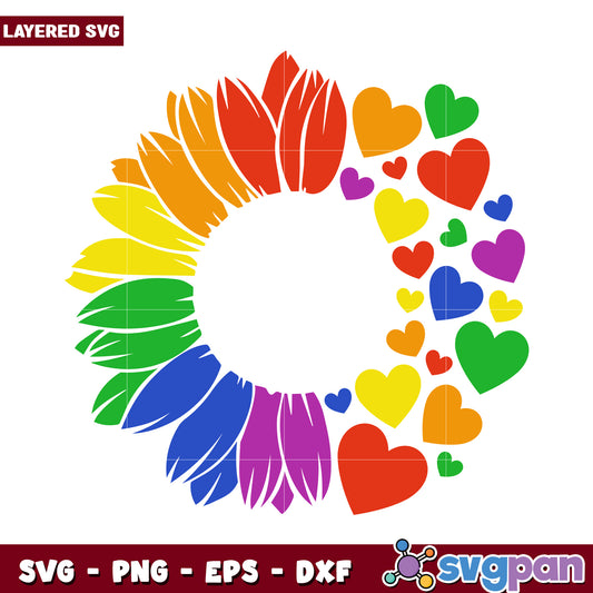 Colorful Floral Heart Design SVG, perfect for crafting projects