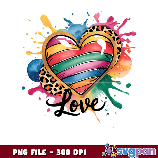 Colorful Heart Design PNG, Perfect for Print Projects