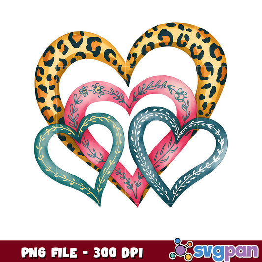 Colorful Heart PNG Design, Perfect for Craft Projects