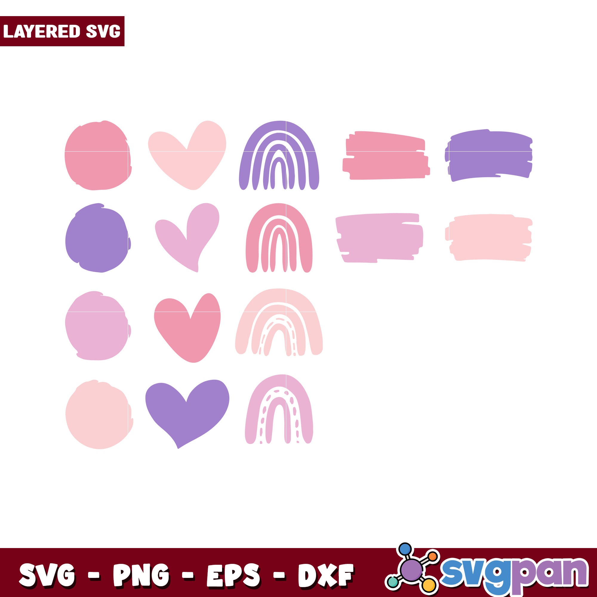 Colorful Layered SVG Shapes for Crafts, Perfect for Creative Projects ...