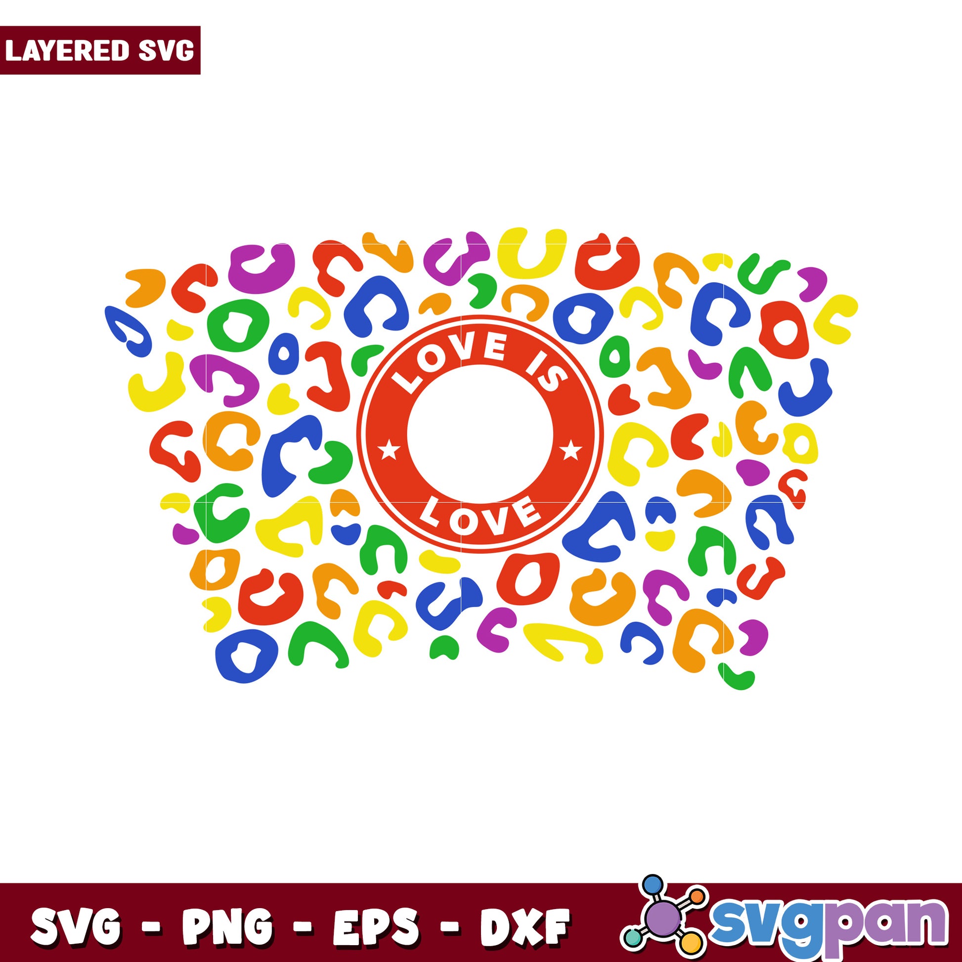 Colorful Love is Love Leopard Print SVG Design, Perfect for Crafts