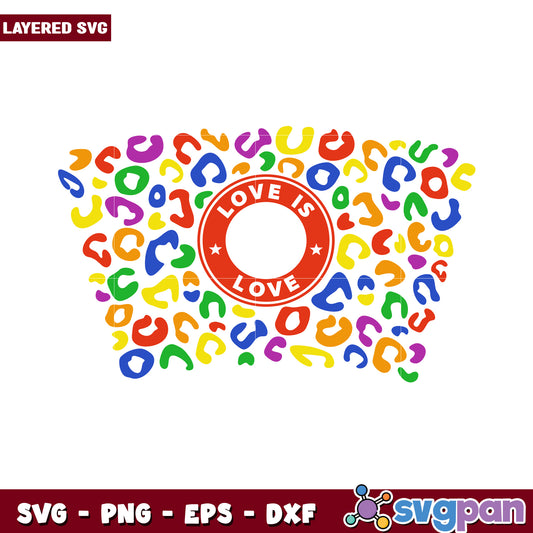 Colorful Love is Love Leopard Print SVG Design, Perfect for Crafts