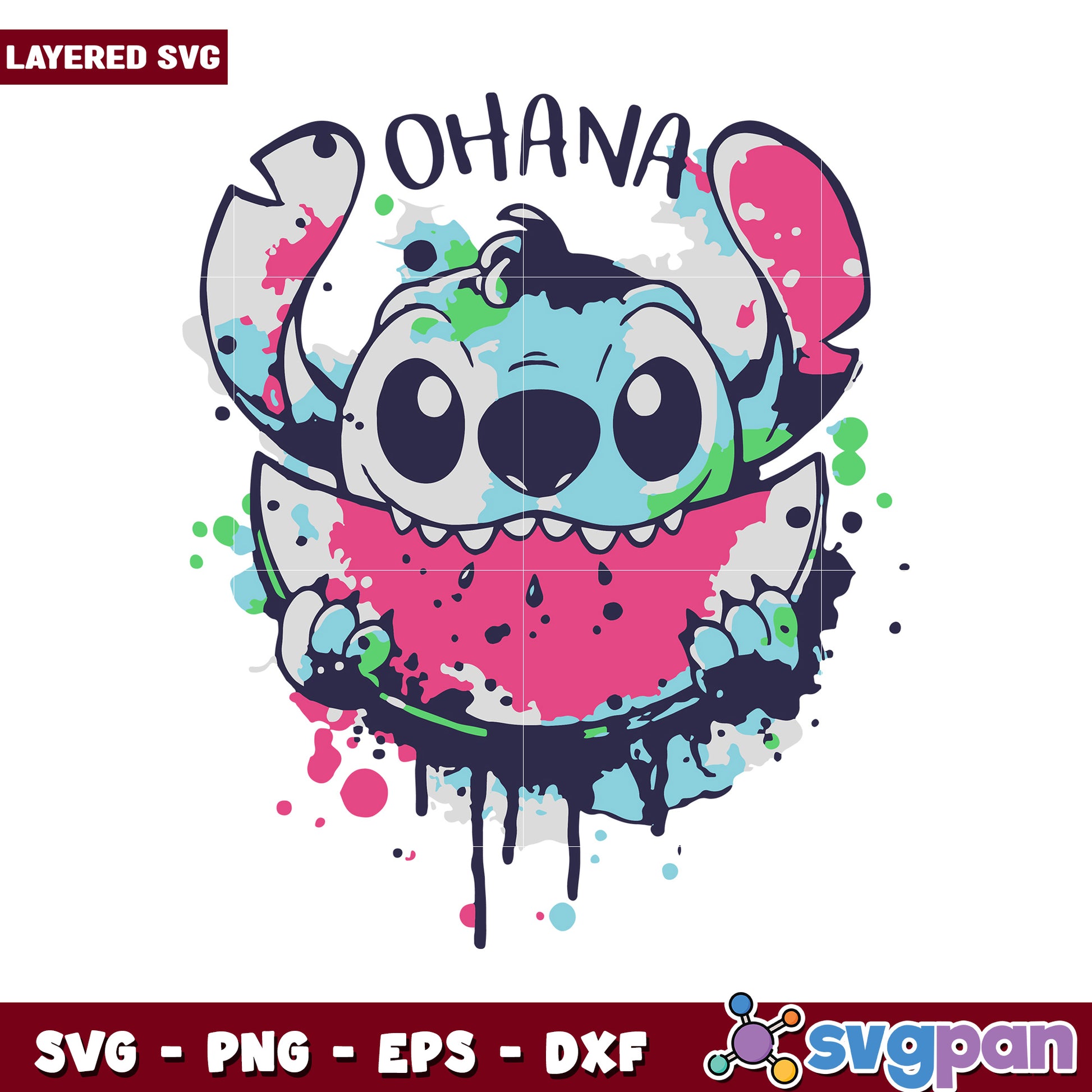 Colorful Ohana Watermelon Design, perfect for unique projects