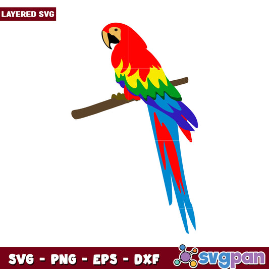 Colorful Parrot SVG Design for Craft Projects, Perfect for Printing