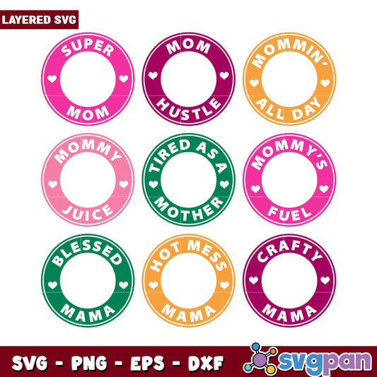 Colorful SVG Mom Quotes Designs, Perfect for Crafts and Gifts