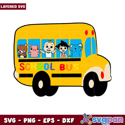Colorful School Bus SVG for Kids, Fun Design for Crafting Projects