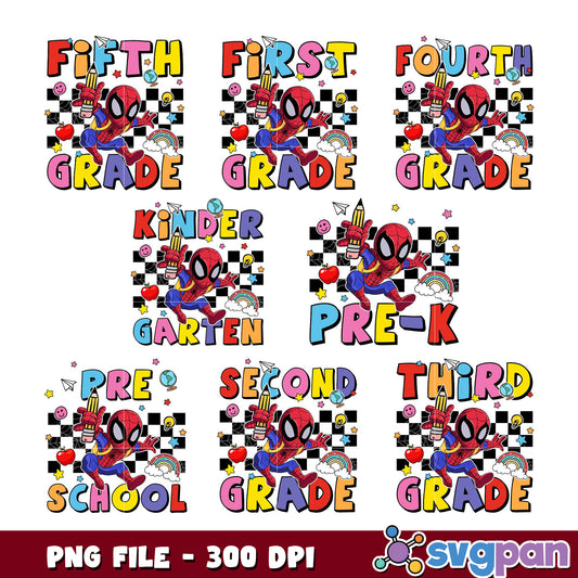 Colorful Spider-Man Grade Bundle PNG for Kids Fun