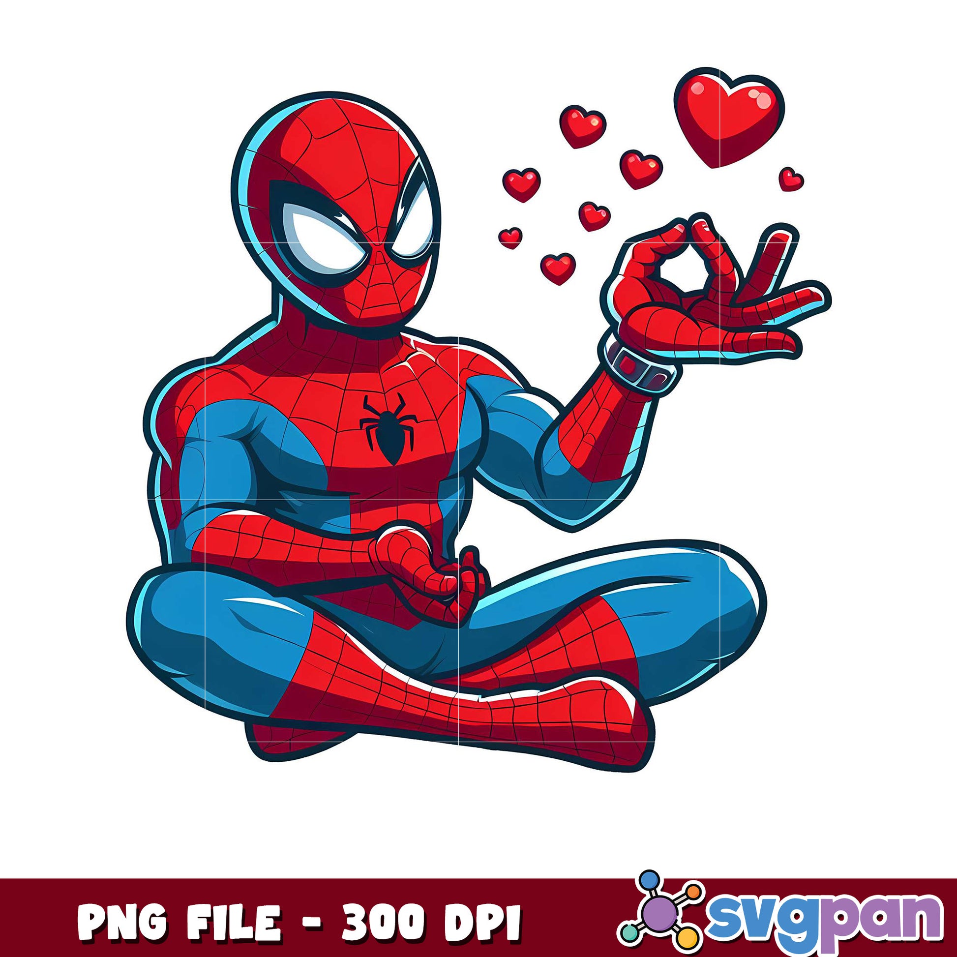 Colorful Spiderman PNG design for creative projects, high resolution 300 DPI