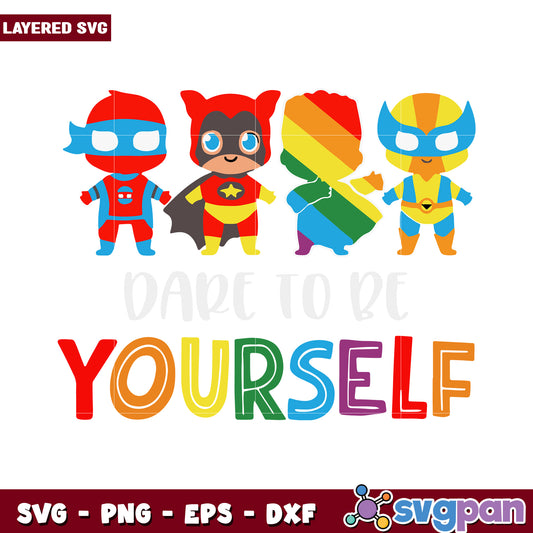 Colorful Superhero SVG Design for Self Expression, Layered Art for Fun