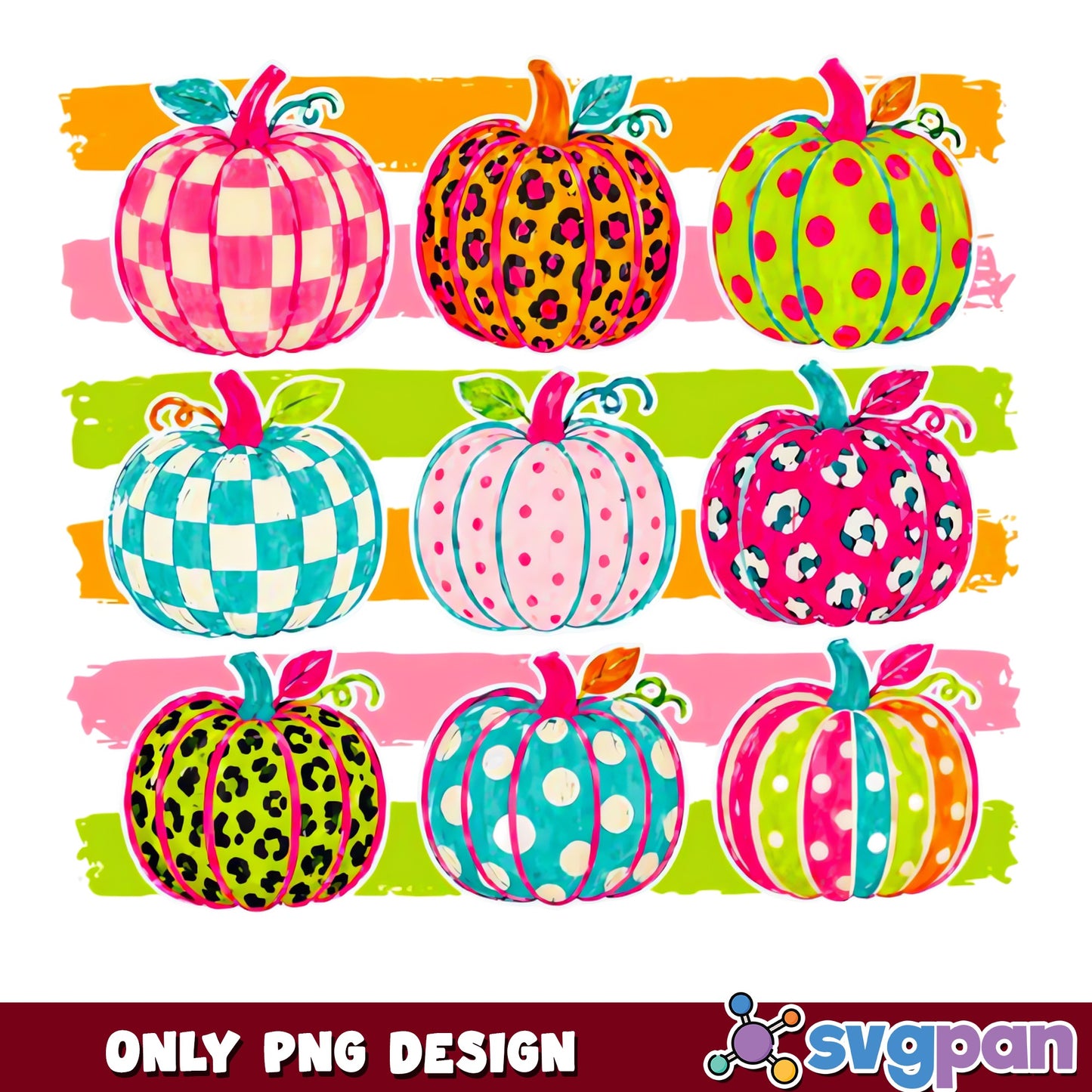Colorful Pumpkin Bundle PNG, Halloween Pumpkin PNG, Fall PNG
