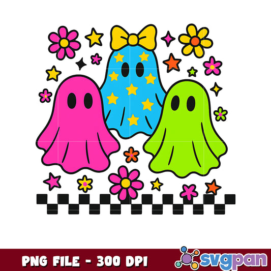 Colorful ghost halloween design png, halloween holiday, halloween candy png
