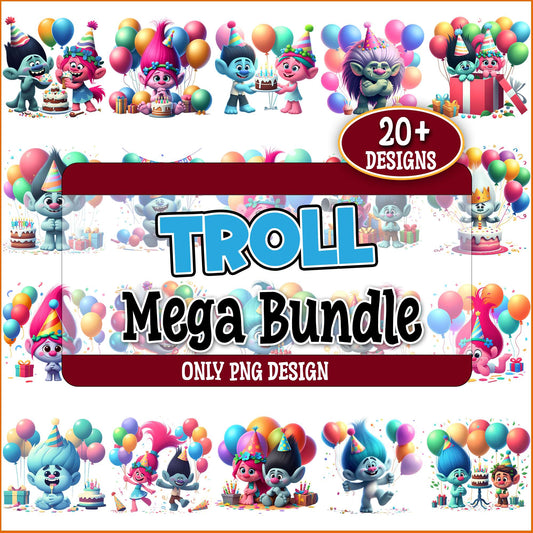 Colorful trolls png bundle