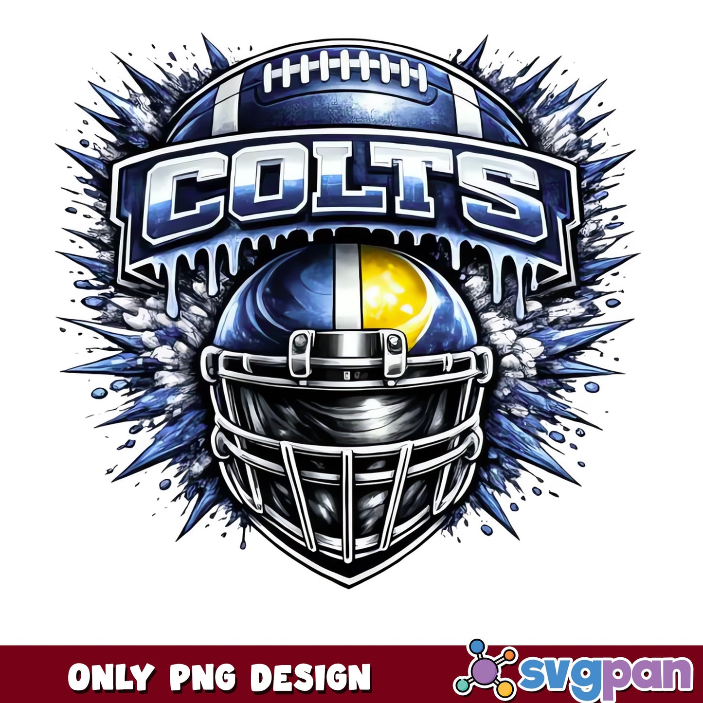 Colts Football Helmet Drip PNG, NFL Team PNG, Football PNG