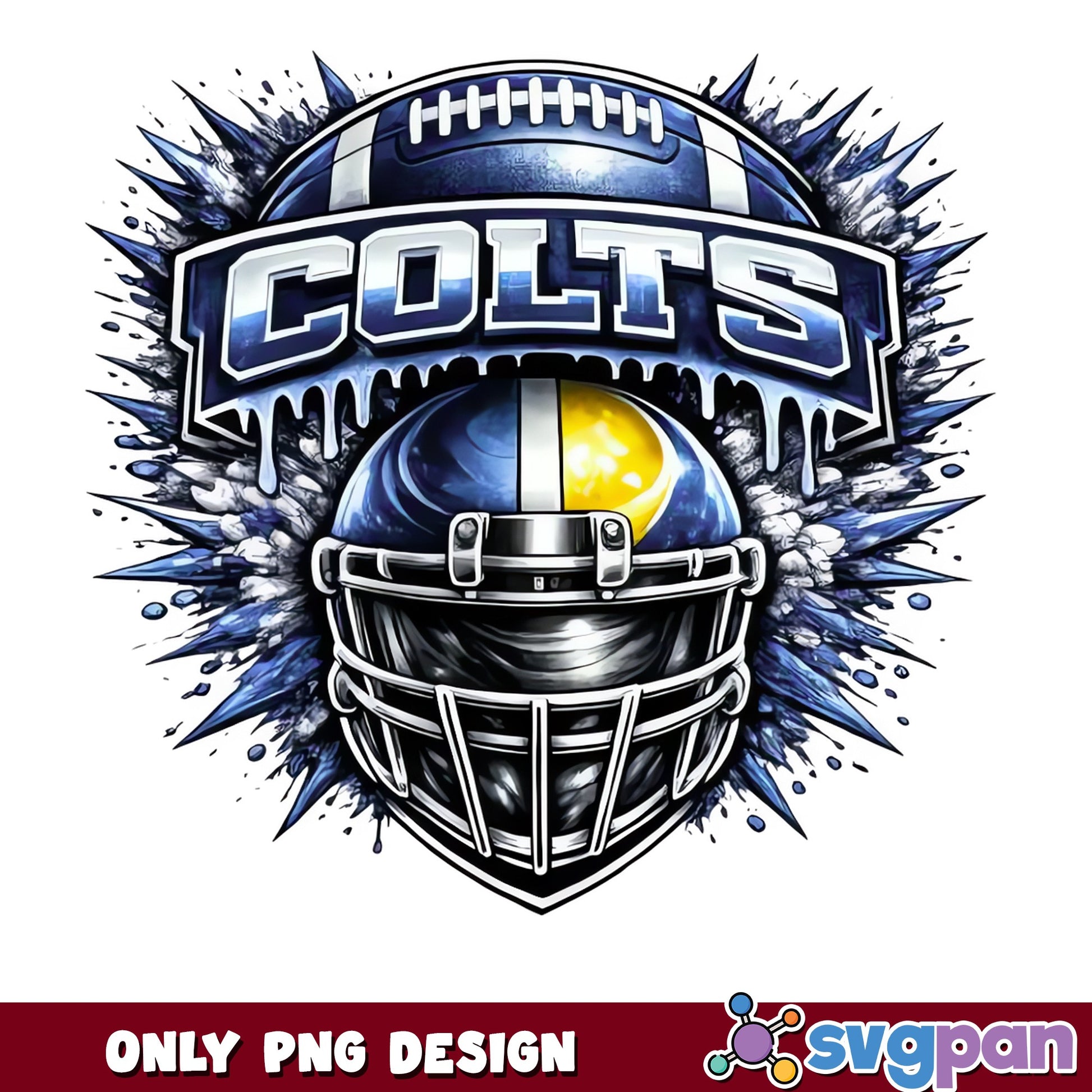 Colts Football Helmet Drip PNG, NFL Team PNG, Football PNG