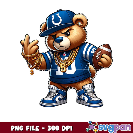 Colts thug life bear png, nfl jerseys​ png, american rugby png
