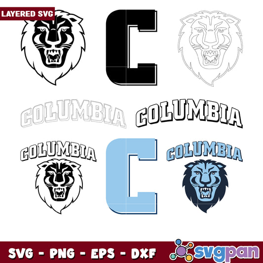 Columbia Lion Mascot SVG Bundle