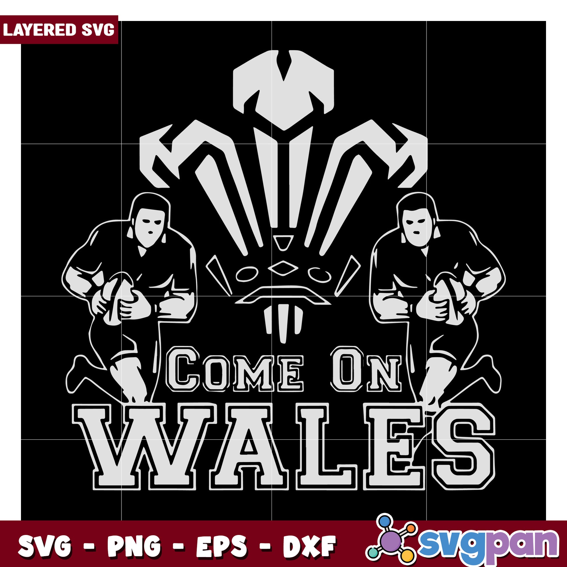 Come On Wales Rugby SVG Design, Perfect for Sports Fans Decor