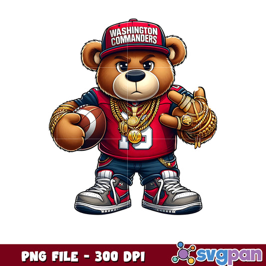 Commanders thug life bear png, nfl jerseys​ png, american rugby png