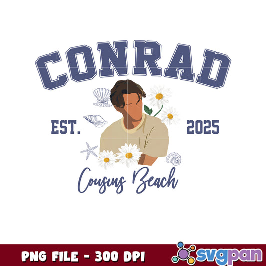 Conrad 2025 cousins beach png, summer vibes png, beach aesthetic png