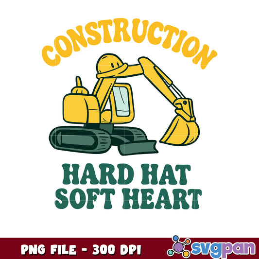Construction Hard Hat Soft Heart PNG 300 DPI