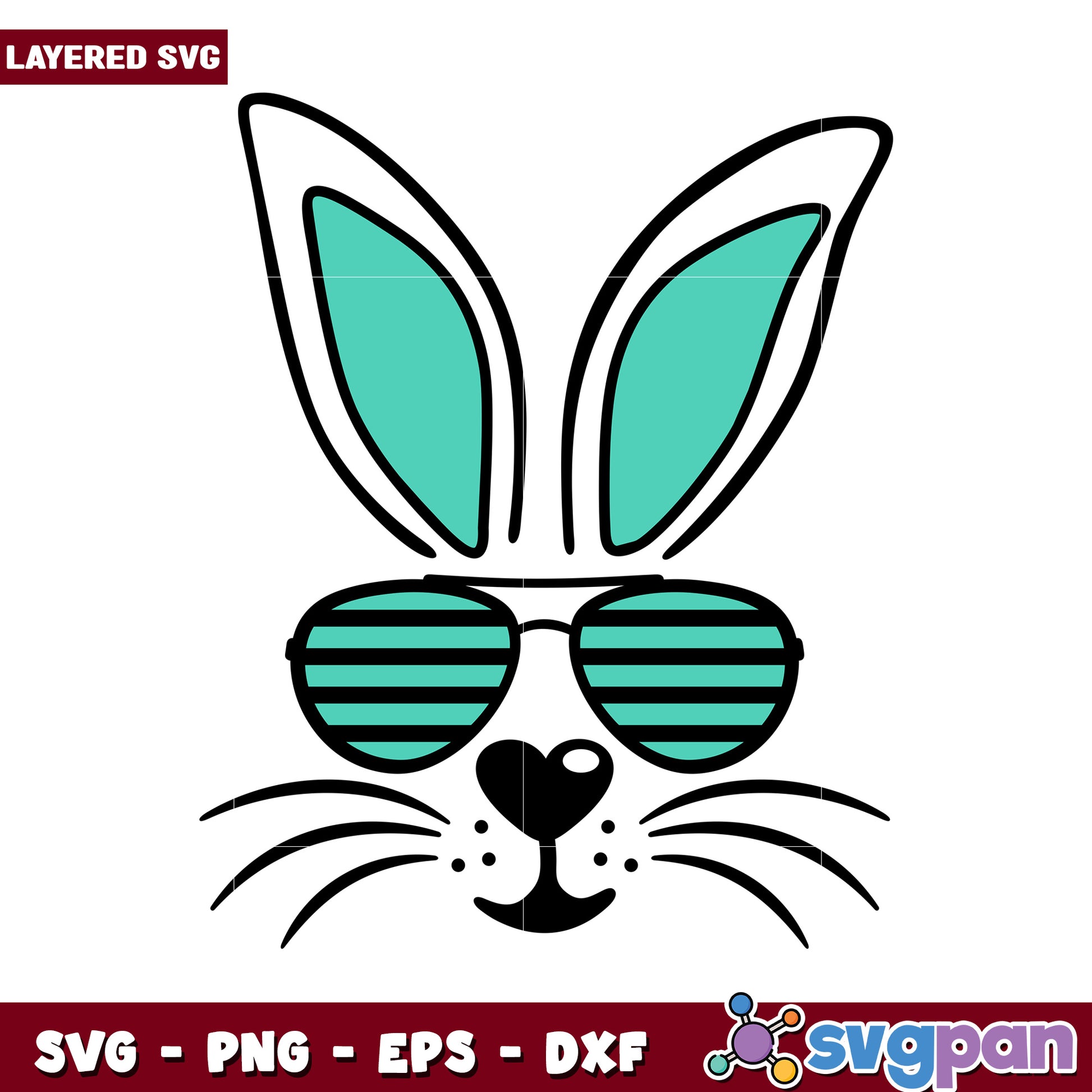 Cool Bunny Design with Sunglasses, Perfect for Fun Projects