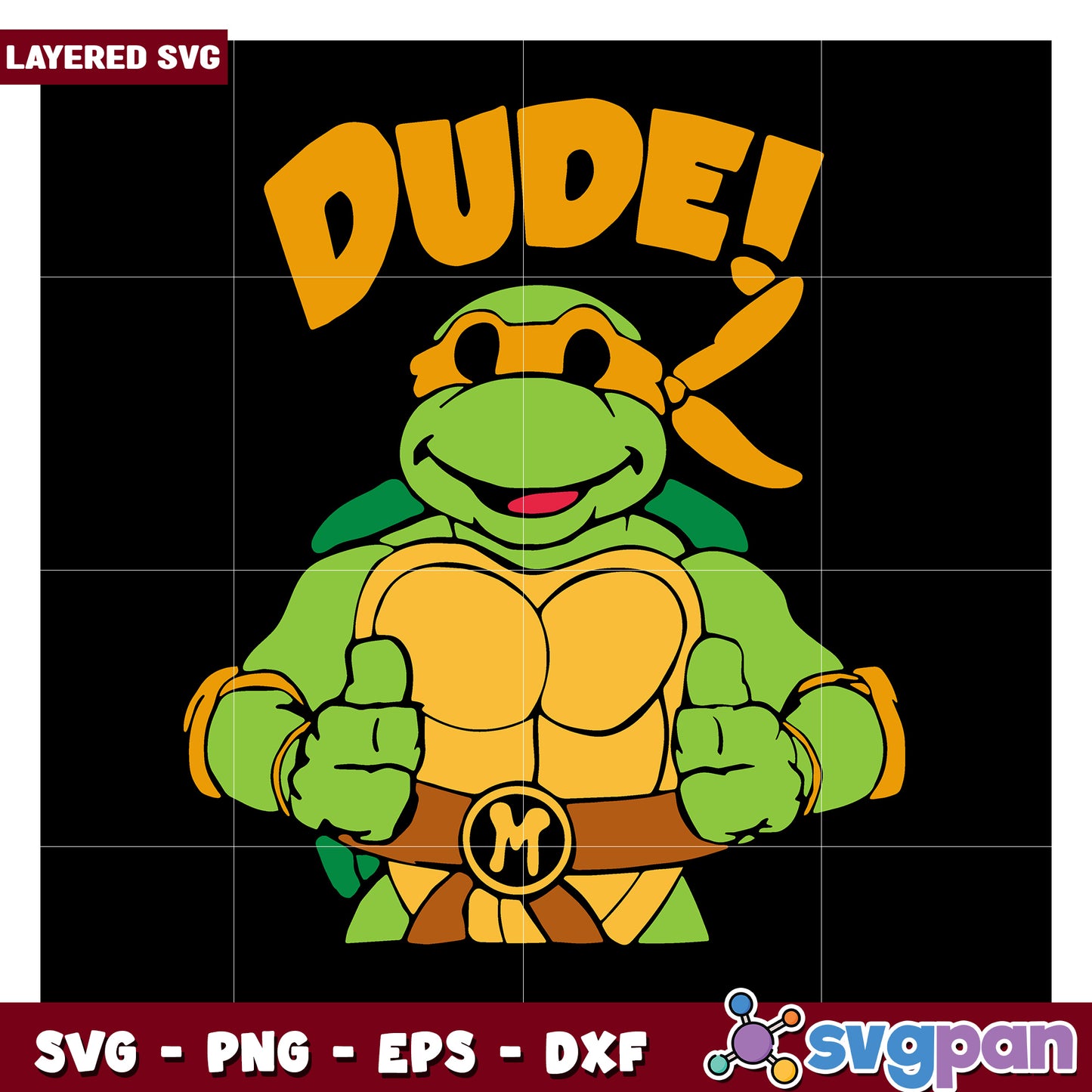 Cool Cartoon Turtle Design for Fun Crafts, Perfect for T-Shirts and More