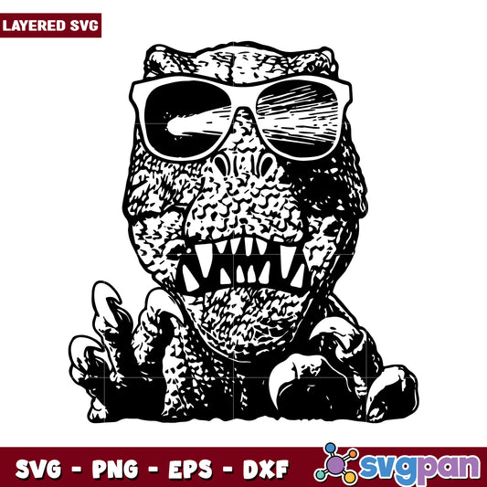 Cool T-Rex in Sunglasses SVG Design, Perfect for Unique Crafts