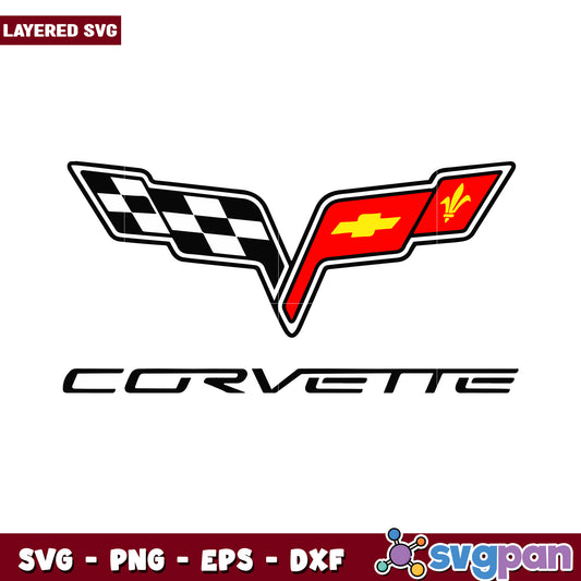 Corvette logo design perfect for car enthusiasts, available in SVG format