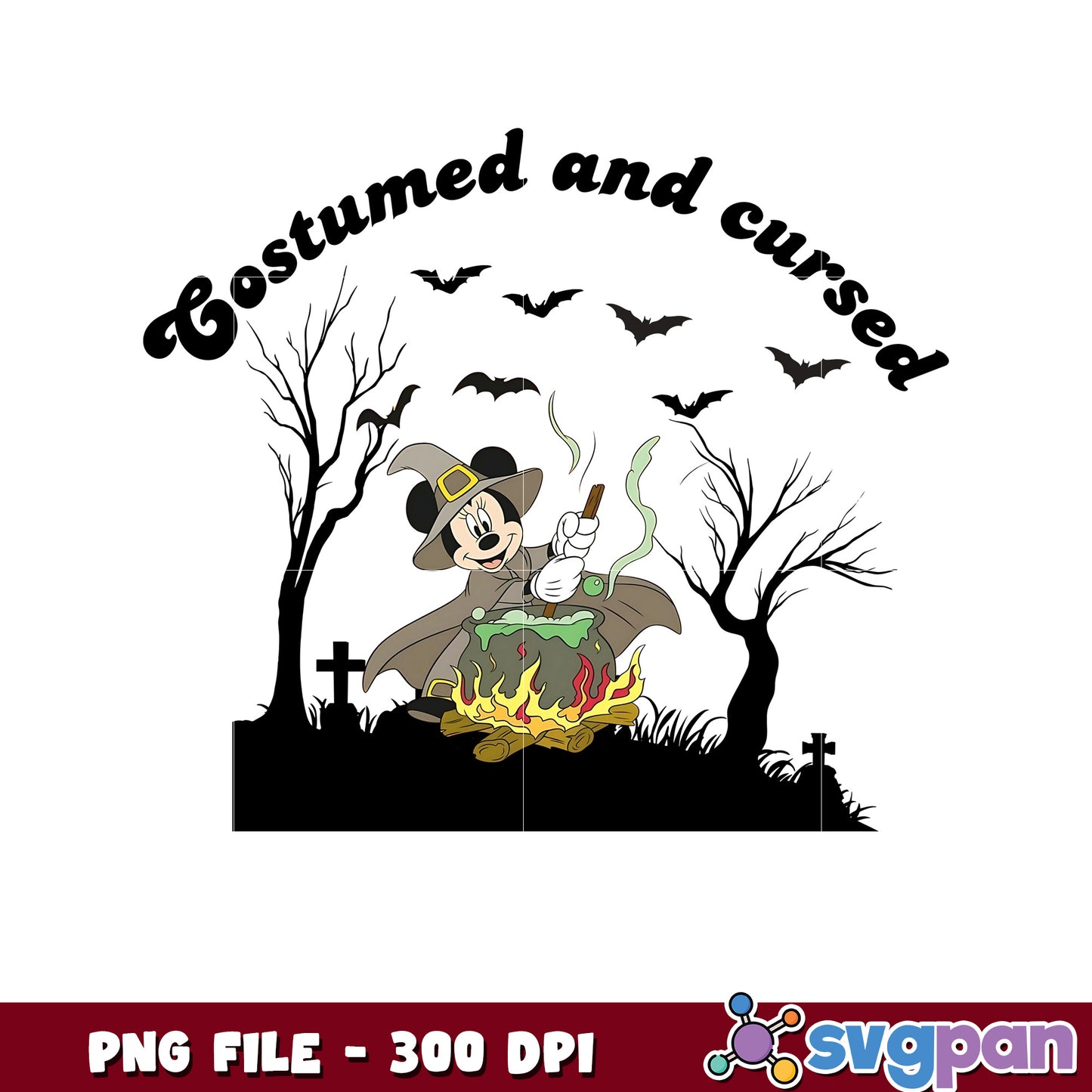 Costumed and cursed png, time to halloween png, funny halloween png