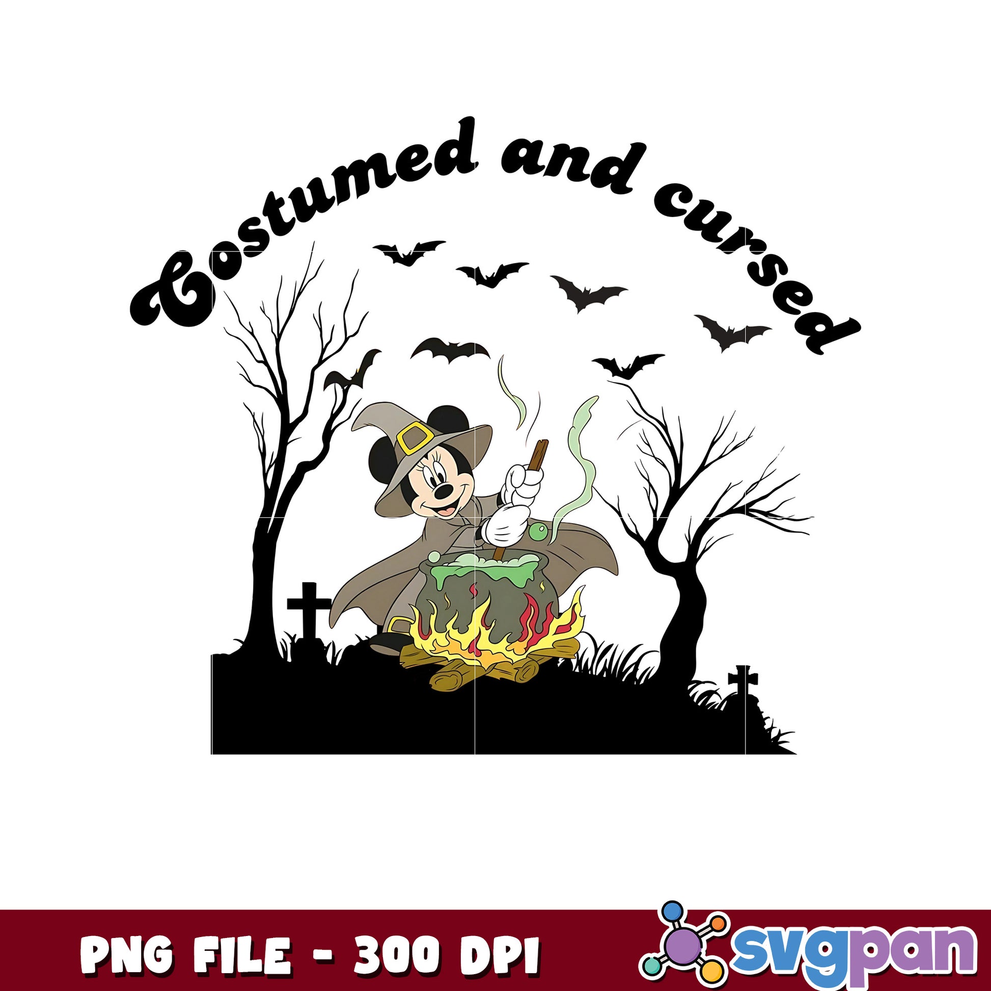 Costumed and cursed png, time to halloween png, funny halloween png