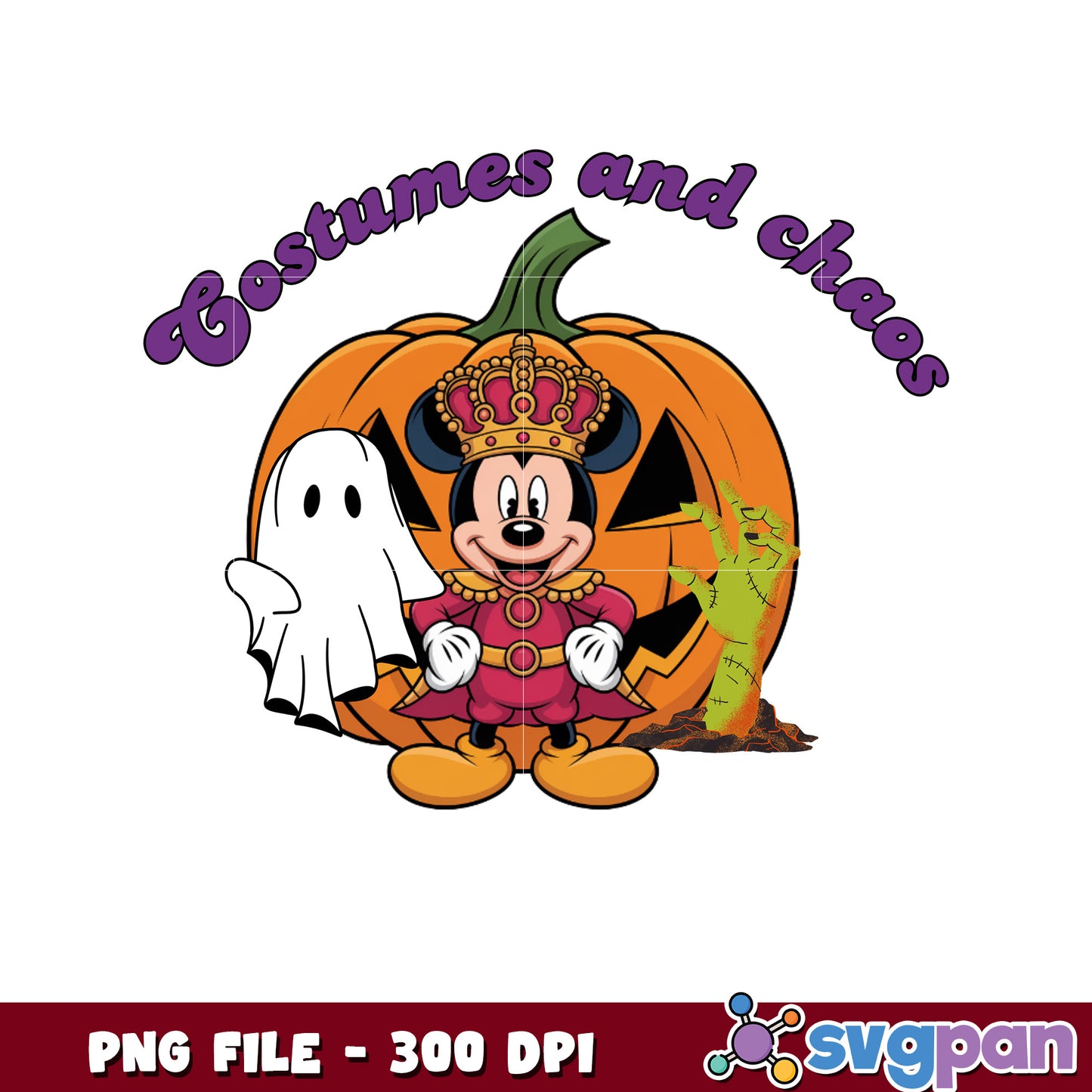 Costumes and chaos png, spooky halloween png, happy halloween png