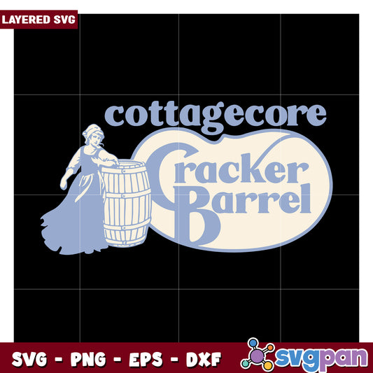 Cottagecore Cracker Barrel SVG design for crafting, perfect for decor
