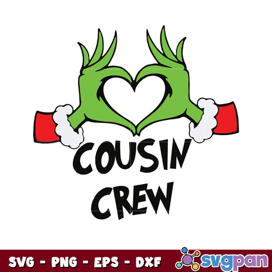 Cousin Crew Family Christmas Grinch Hand svg, the grinch svg