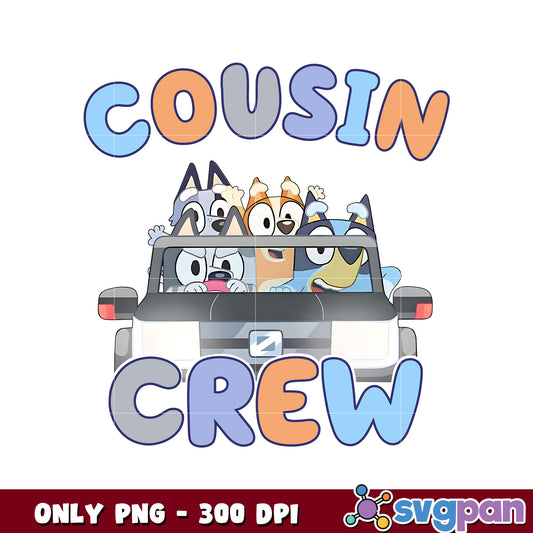 Cousin crew bluey character design png, bluey dog png, bluey png