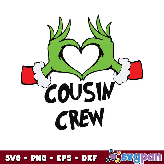 Cousin crew family christmas grinch hand svg