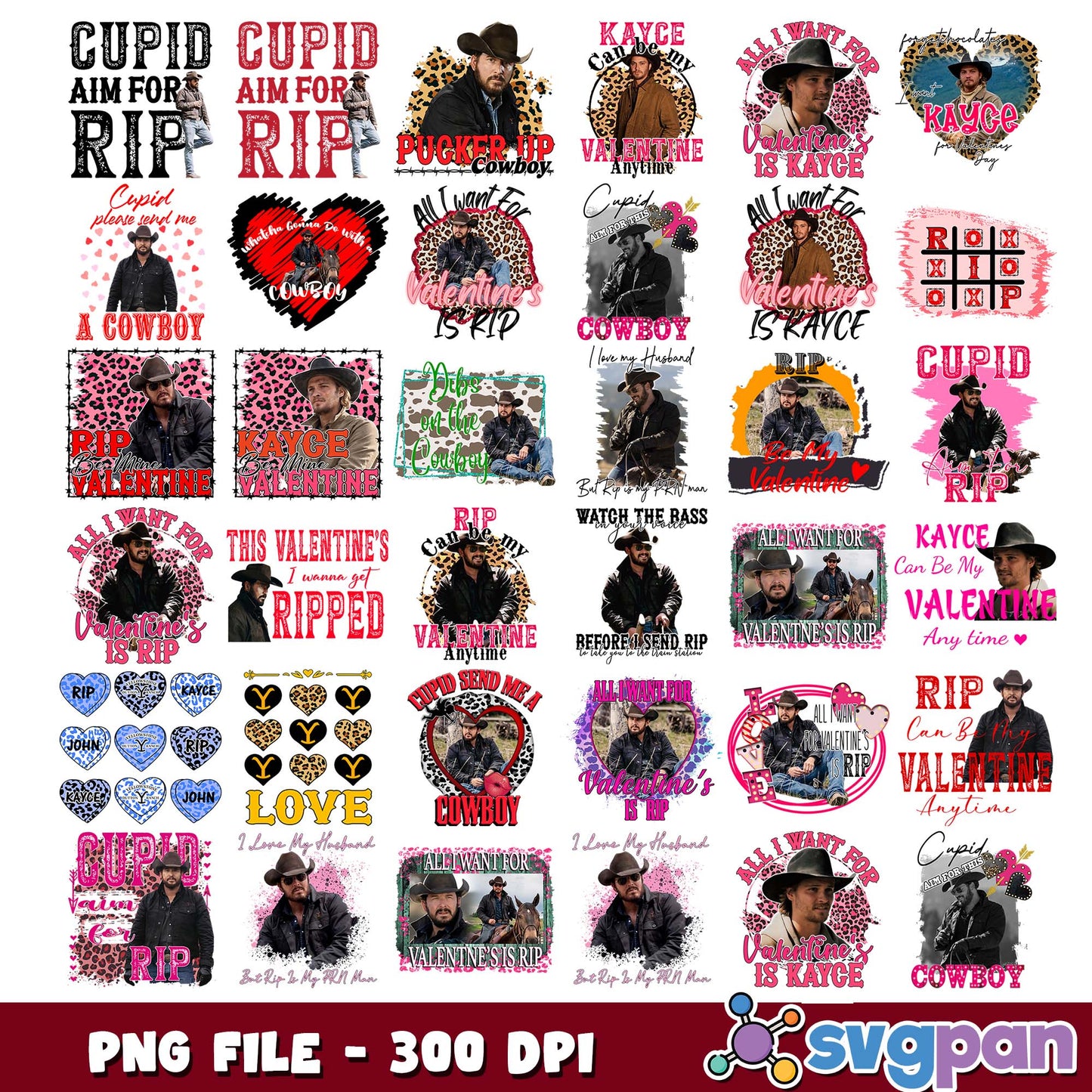 Cowboy cupid design png bundle